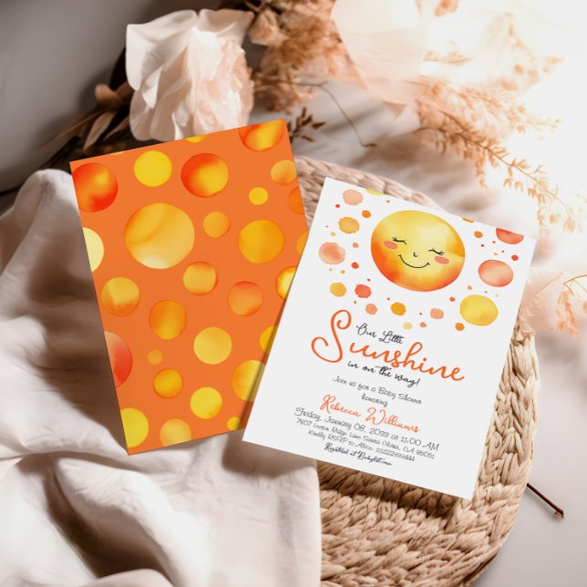 Watercolor Yellow Little Sunshine Baby Shower Invitation (Creator Uploaded)
