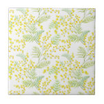 Watercolor Yellow Mimosa Flowers Pattern Ceramic Tile<br><div class="desc">Add a feminine accent to any room with this yellow floral tiles. It features watercolor floral pattern of yellow mimosa flowers with greenery accent. These yellow floral tiles will be perfect for any room.</div>