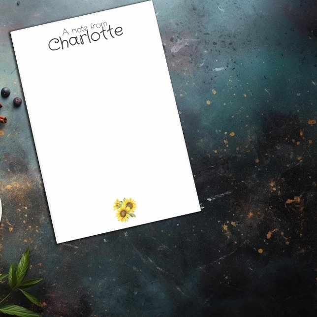 Watercolor yellow sunflower name post-it notes (Creator Uploaded)