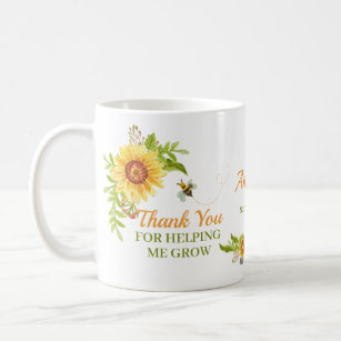 Watercolor Yellow Sunflower Teacher Appreciation Coffee Mug