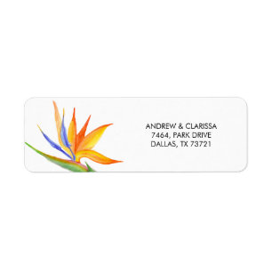 Watercolor Yellow Tropical Flower Return Address Label