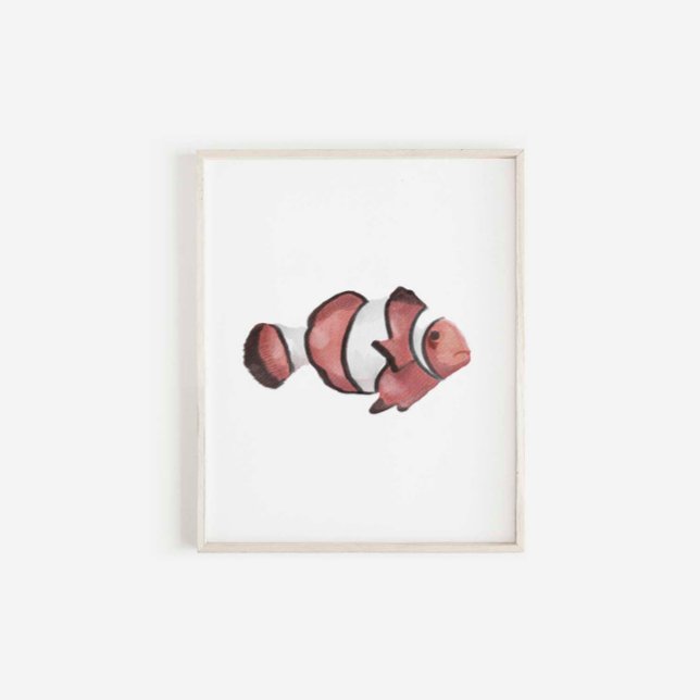 Watercolor yellowtail clownfish print (Creator Uploaded)