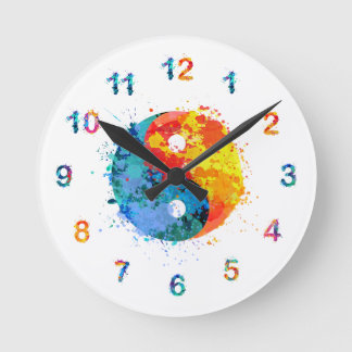 Watercolor Yin and Yang Wall Clock Clock