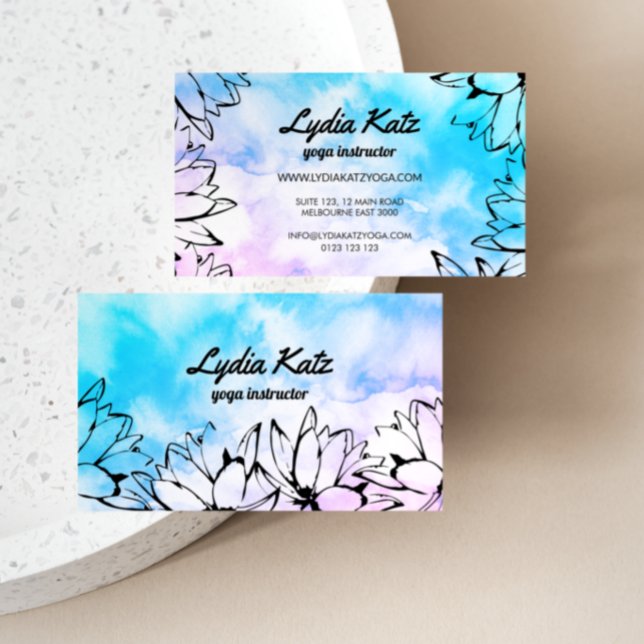 Watercolor Yoga Business Card (Creator Uploaded)