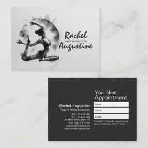 Watercolor Yoga Reiki One-Legged King Pigeon Pose Appointment Card