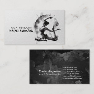 Watercolor Yoga Reiki One-Legged King Pigeon Pose Business Card