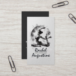 Watercolor Yoga Reiki One-Legged King Pigeon Pose Business Card