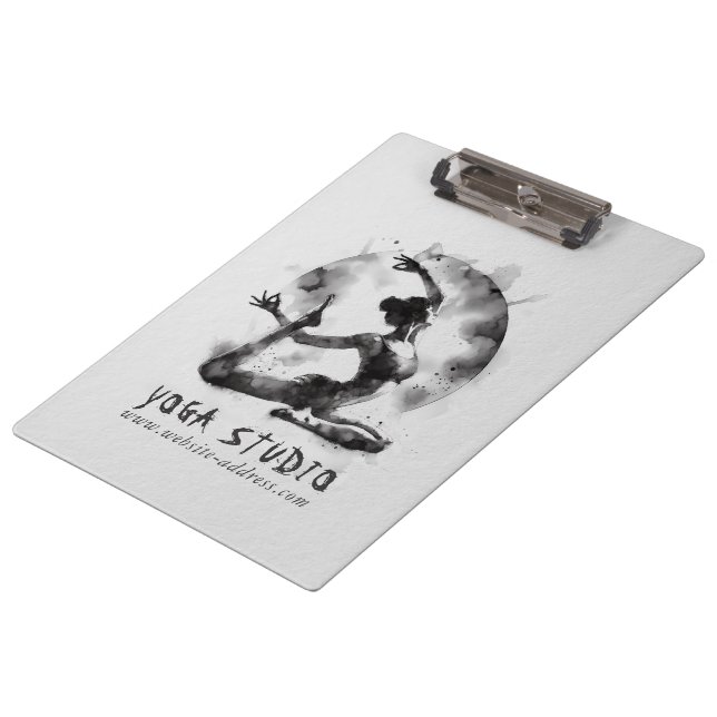 Watercolor Yoga Reiki One-Legged King Pigeon Pose Clipboard (Angled)