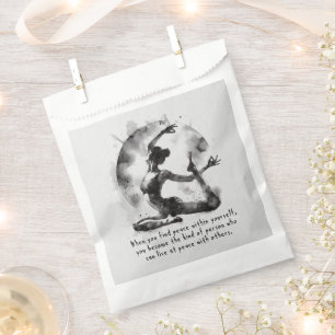 Watercolor Yoga Reiki One-Legged King Pigeon Pose Favour Bag