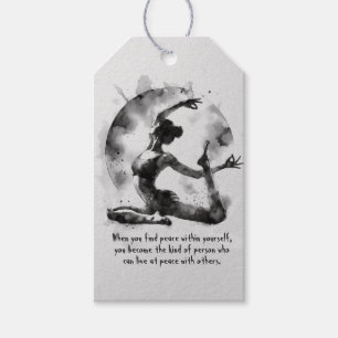 Watercolor Yoga Reiki One-Legged King Pigeon Pose Gift Tags