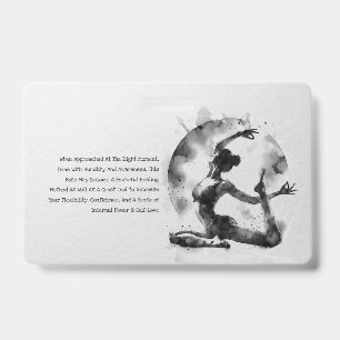 Watercolor Yoga Reiki One-Legged King Pigeon Pose ID Badge