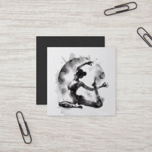 Watercolor Yoga Reiki One-Legged King Pigeon Pose Square Business Card