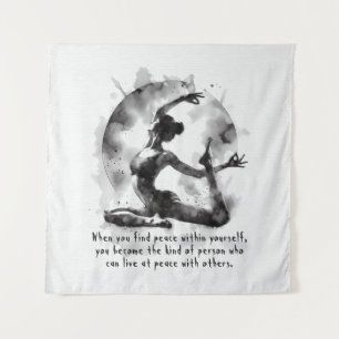 Watercolor Yoga Reiki One-Legged King Pigeon Pose Tapestry