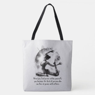 Watercolor Yoga Reiki One-Legged King Pigeon Pose Tote Bag
