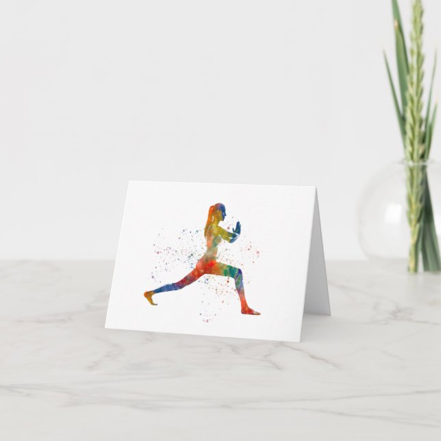 watercolor yoga thank you card (Front)