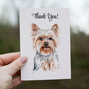Watercolor Yorkie Thank You Card