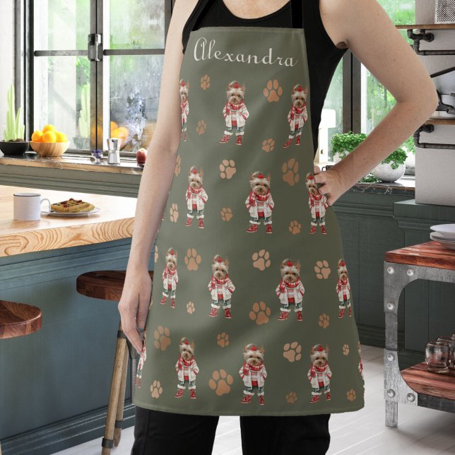 Watercolor Yorkshire Terrier  Apron (Creator Uploaded)