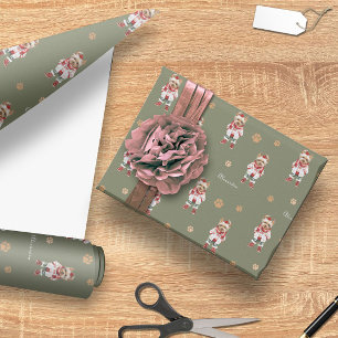 Watercolor Yorkshire Terrier Custom Christmas Wrapping Paper