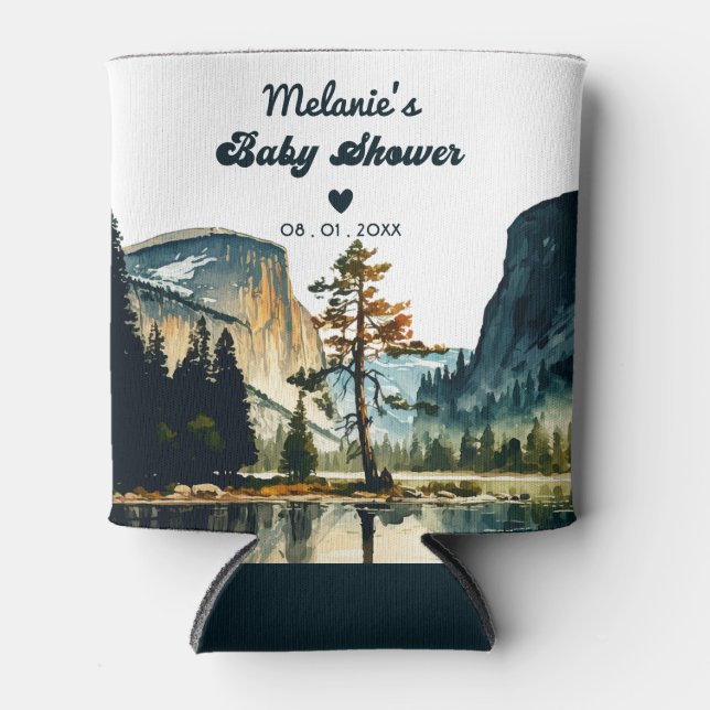 Watercolor Yosemite National Park Baby Shower Ca Can Cooler (Front)