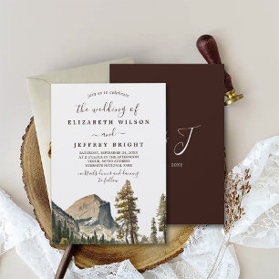  Watercolor Yosemite National Park Wedding Ca US Invitation