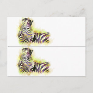 Watercolor Zebra book marks Postcard