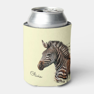 Watercolor zebra head decoration can cooler