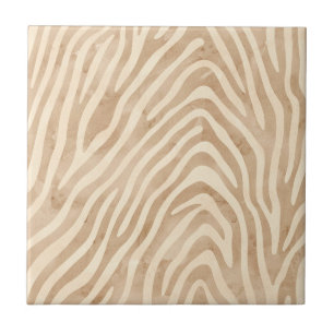 Watercolor Zebra Print Ceramic Tile