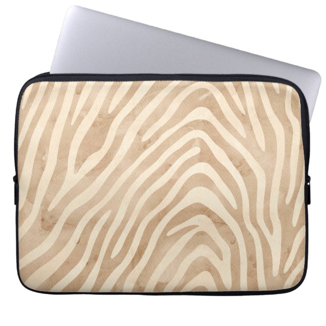 Watercolor Zebra Print Laptop Sleeve (Front)