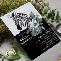 Watercolor Zebra Safari Floral Bridal Shower