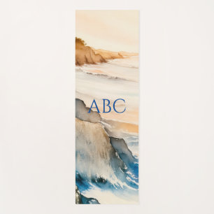 Watercolor Zen Peaceful Coast Yoga Mat