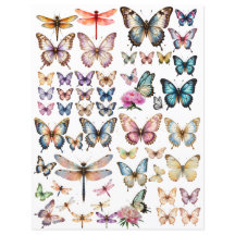 WatercolorButterfly set for fussy cut