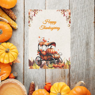 WatercolorCustomizable Vintage Thanksgiving Holiday Card