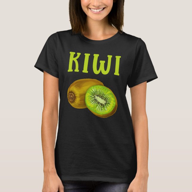 Watercolored Kiwi Healthy Food Lover T-Shirt (Front)