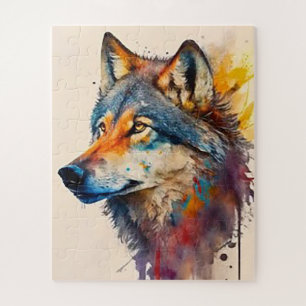 Watercolored Wolf Jigsaw Puzzle