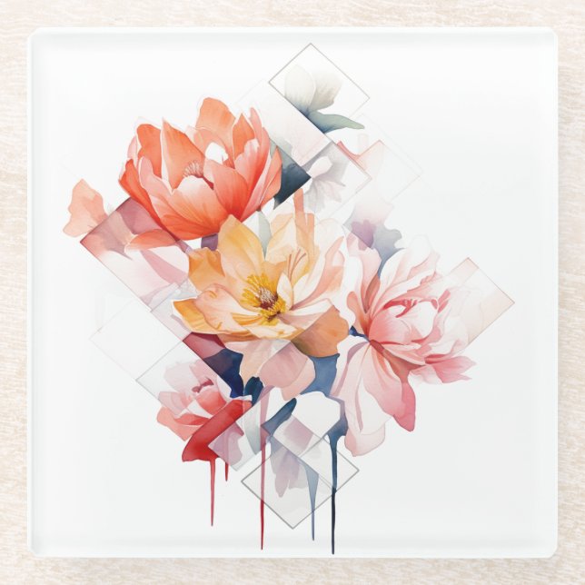 Watercolorful Flowers: "My Kitchen" Coaster (Front)