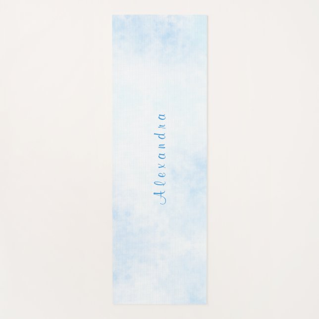 Watercolors Blue Sky Personalised  Yoga Mat (Front)