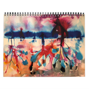 watercolors, calendar