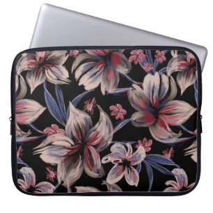 Watercolors Crimson on Black  Laptop Sleeve