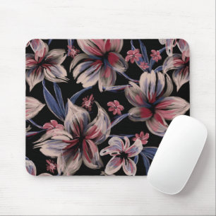 Watercolors Crimson on Black  Mouse Pad