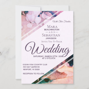 *~* Watercolors Elegant AR17 Beach Trendy Wedding Invitation