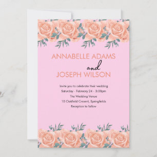 watercolors Florals Modern Botanical Wedding Invitation