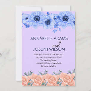 watercolors Florals Modern Botanical Wedding Invitation