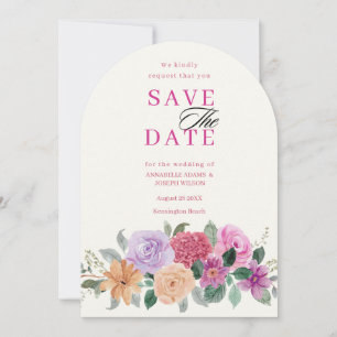 watercolors Florals Modern Botanical Wedding Save The Date