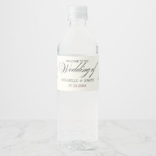 watercolors Florals Modern Botanical Wedding Water Bottle Label