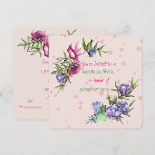 Watercolors Flower Bridal Shower Invitation
