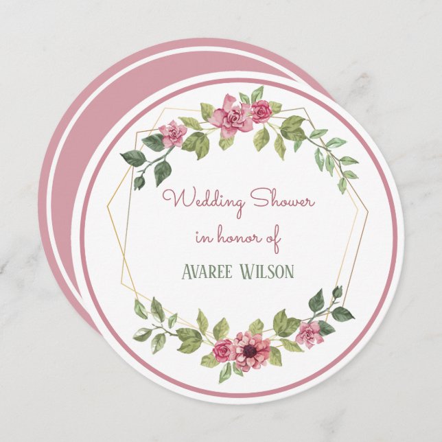 Watercolors Flowers Bridal Shower Invitation (Front/Back)