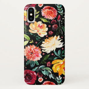 Watercolors flowers collage pattern iPhone x case