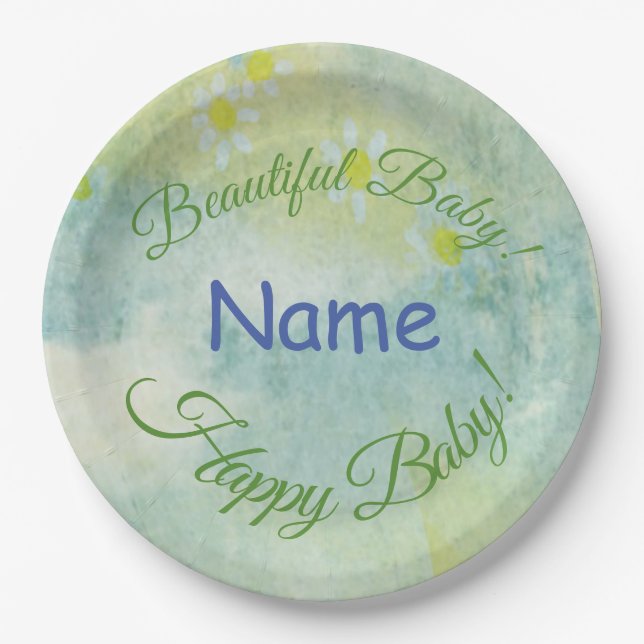 Watercolors for Birthday Party Paper Plate (Front)