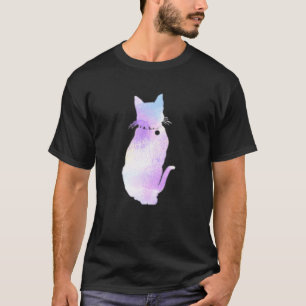 Watercolors Fun Cat Art Fur Meow Animal T-Shirt