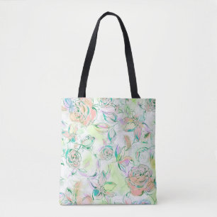 Watercolors Hand Paint Roses Tote Bag